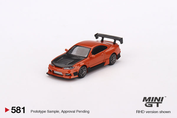 MINI GT 1:64 Diecast  Nissan Silvia S15 D-MAX Metallic Orange