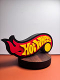 Hot Wheels Themed LED Lamp Light Box Neon Sign 3D Printed Decor