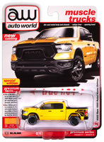 2024 AUTO WORLD 2023 RAM 1500 Rebel Havoc Edition MOC 1/64 (Yellow & Grey) Lot of 2