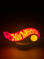 Hot Wheels Themed LED Lamp Light Box Neon Sign 3D Printed Decor